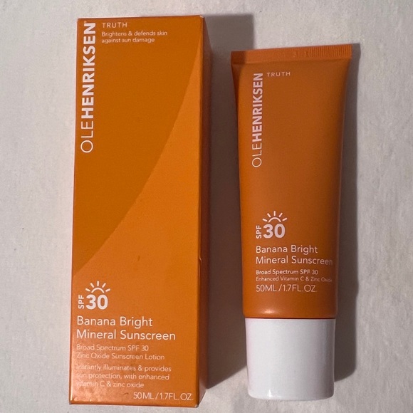 🍊NIB🍊 OLE HENRICKSEN Banana Bright Mineral Face Sunscreen SPF 30 1.7oz - Picture 2 of 12